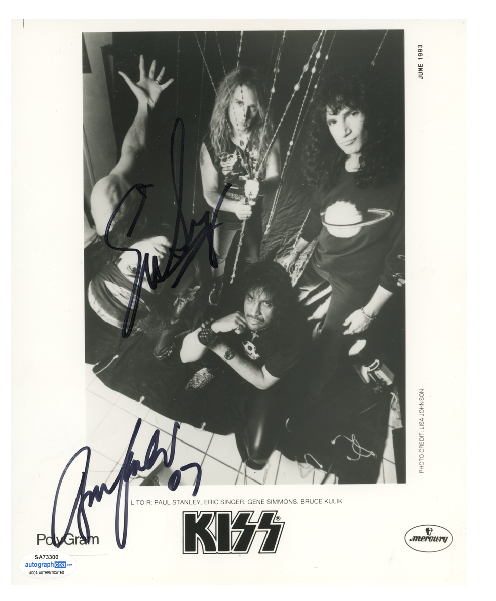 KISS Eric Singer Bruce Kulick Signed ACOA Signed Autograph 8 x 10 Photo Poster painting