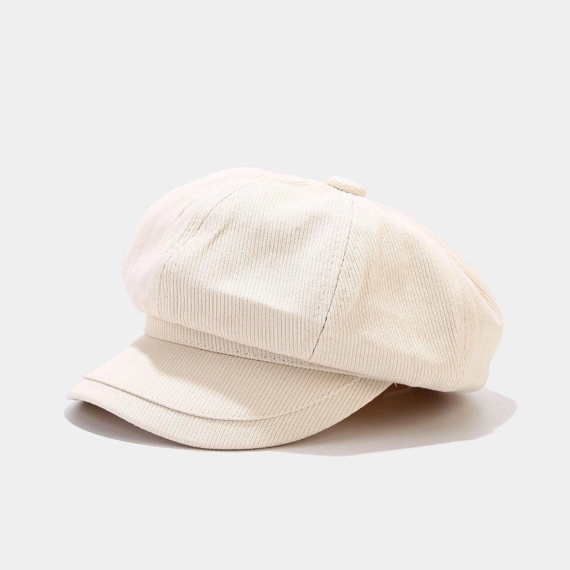 Women’s Minimalist Solid Color Curved Eaves Beret Hat