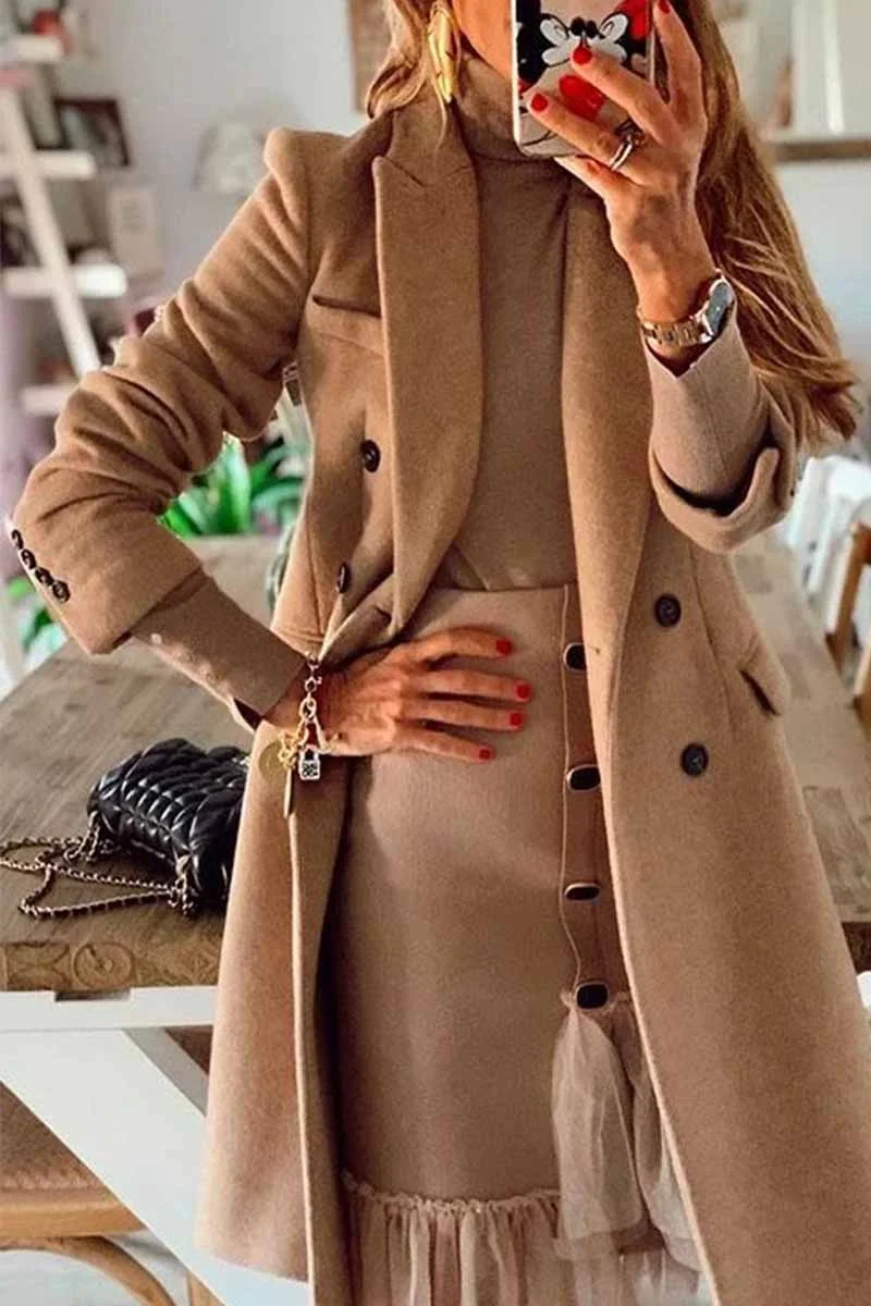 Two-piece high neck and long sleeves Mini Dress