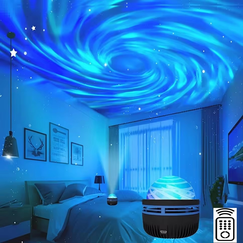 Tegooe 7-in-1 Galaxy Star Projector Night Light - Water Wave Nebula Room Decor