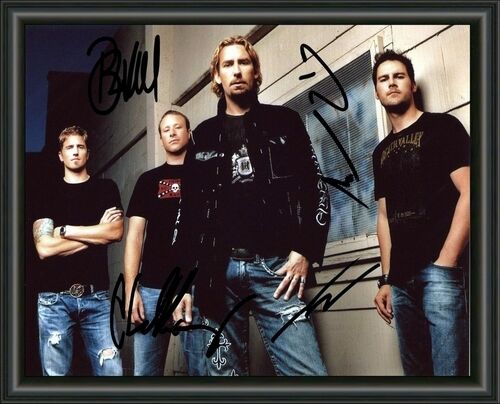 NICKELBACK - BAND - A4 SIGNED AUTOGRAPHED Photo Poster painting POSTER -  POSTAGE