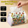 Colorful Flowers DIY PULeather Diamond Painting Tissue Box for Adults Beginners Large Size Diamond Art Paper Storage Holder for Living Room Bedroom Bathroom Table Decor