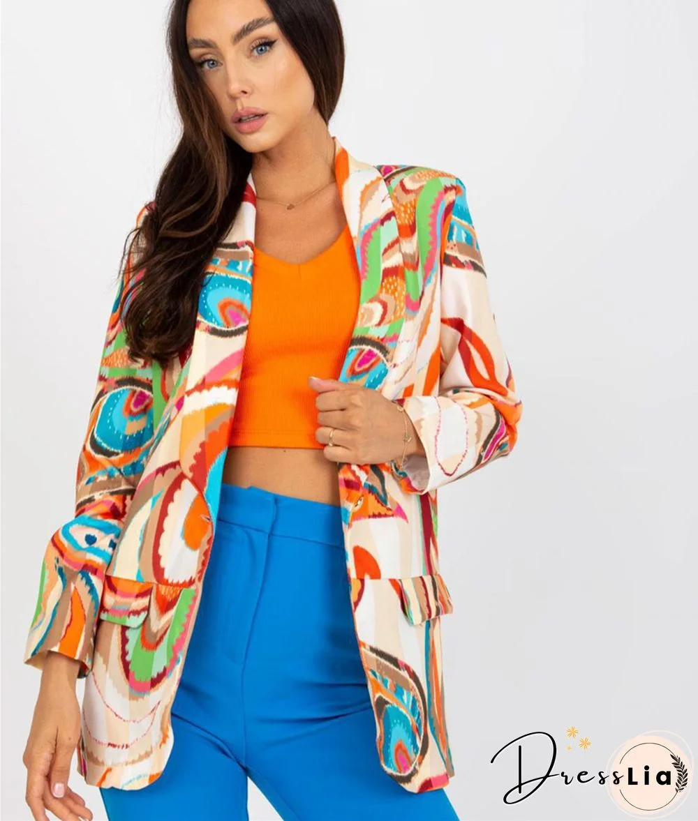 Colorful Printed Women Suit Jacket