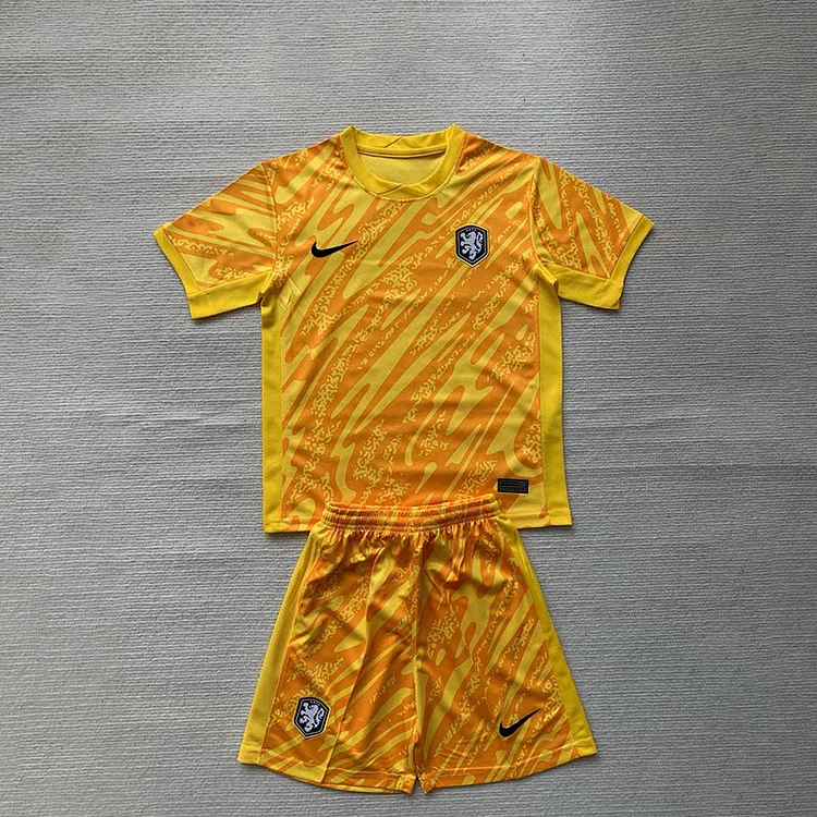 24/25 Netherlands Yellow Goalkeeper Jersey - Kids Kit
