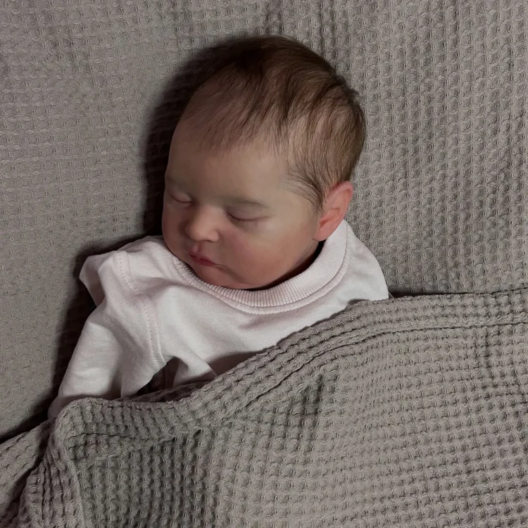  20" Silicone Vinyl Body Reborn Girl Doll Named Mitia with Brown Hair - Reborndollsshop®-Reborndollsshop®