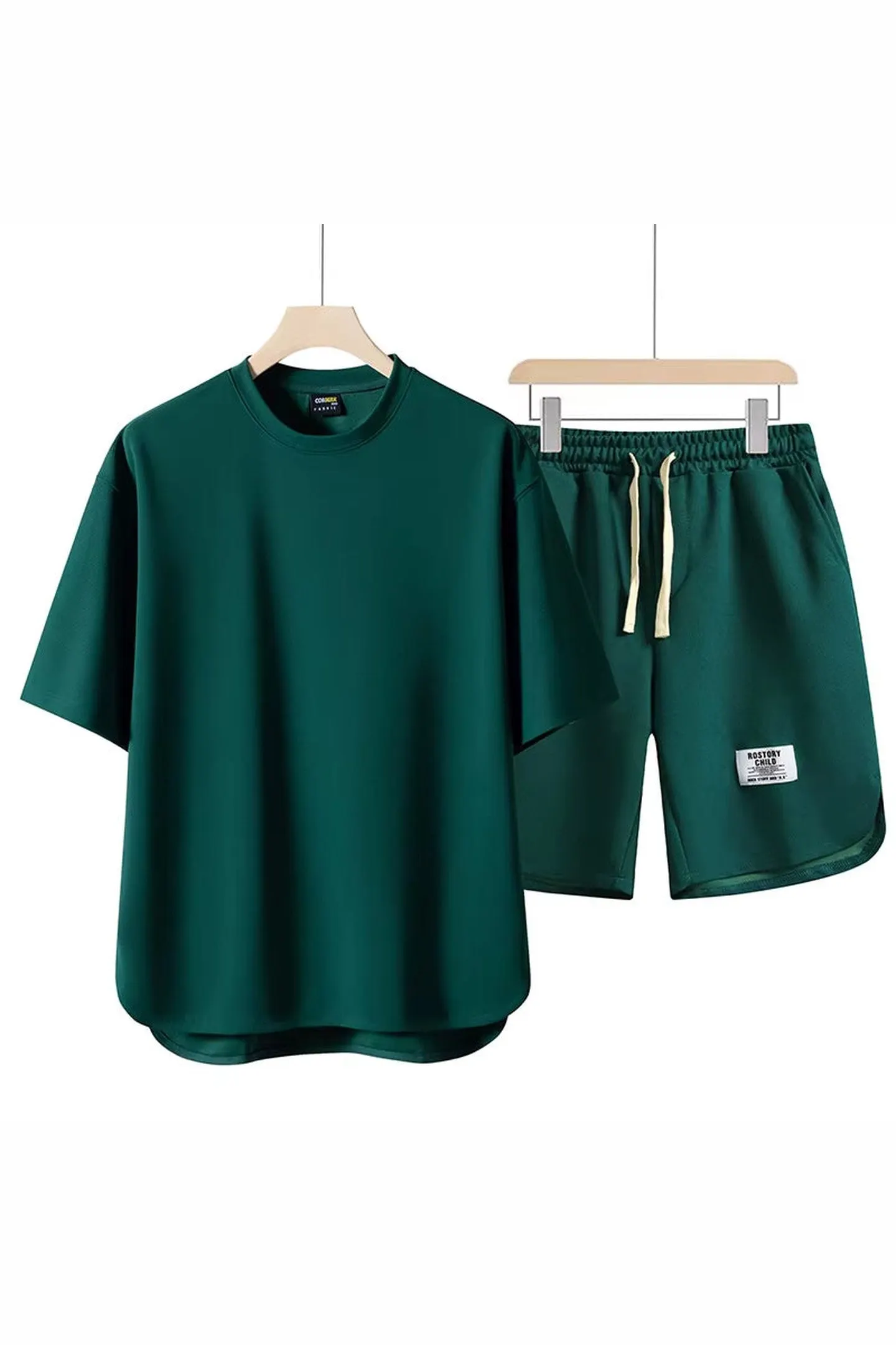 Men's Cotton-Blend Lounge Set &ndash; Drop-Shoulder Tee & Shorts Co-ord