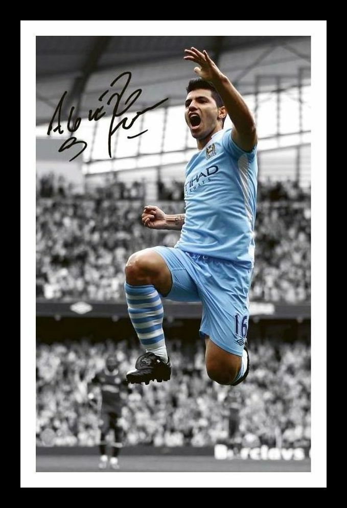 Sergio Aguero - Manchester City Autograph Signed & Framed Photo Poster painting 11