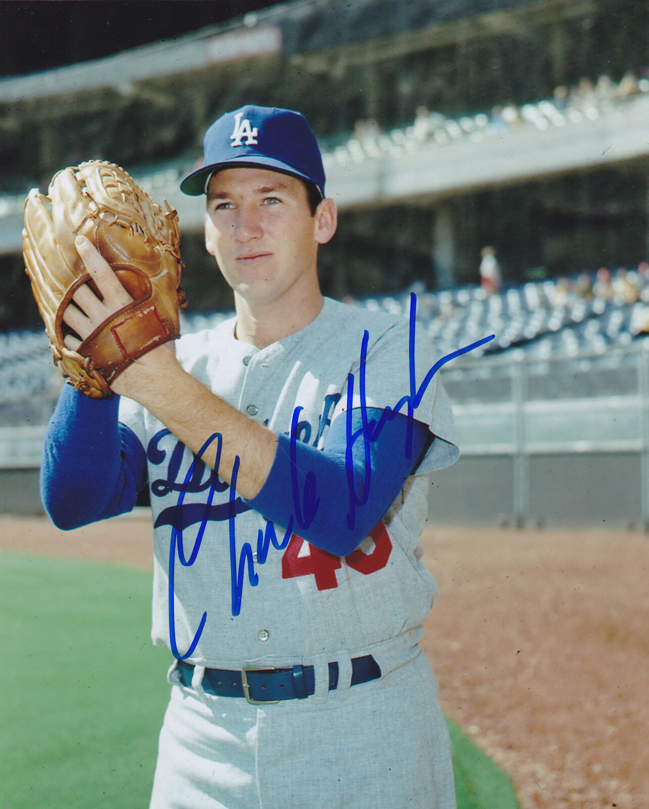 CHARLIE HOUGH LOS ANGELES DODGERS ACTION SIGNED 8x10