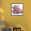 2Pack Pink Car Animals-Crystal Rhinestone Diamond Painting(30x30cm)