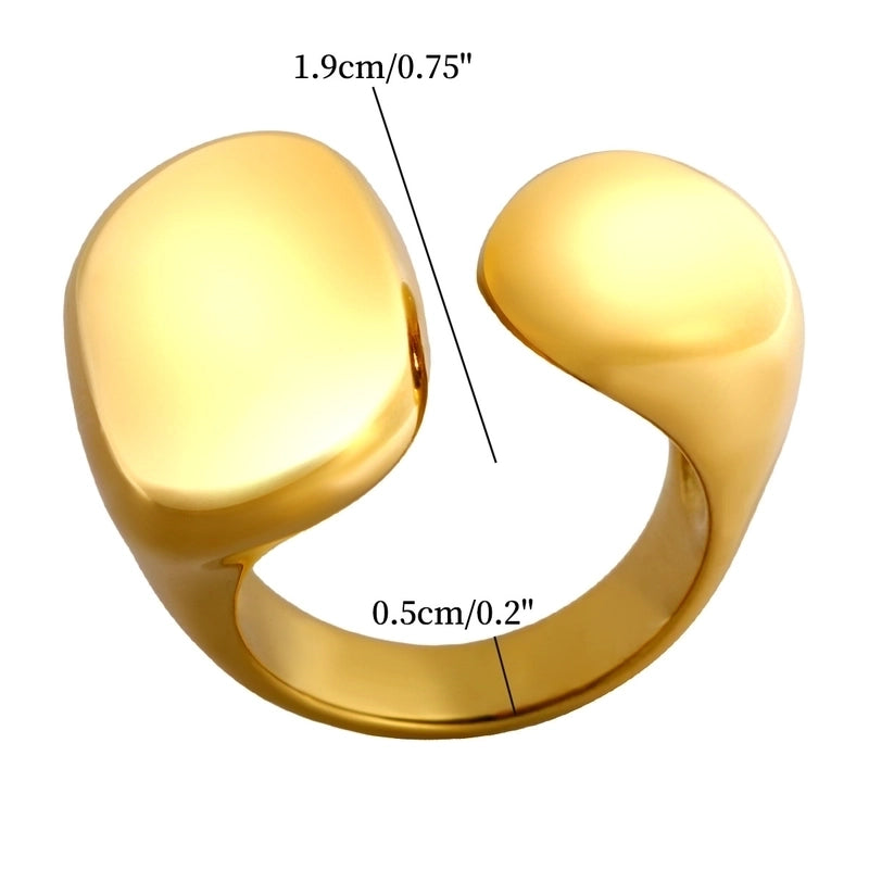 Titanium Steel Minimalist Solid Color Open Rings