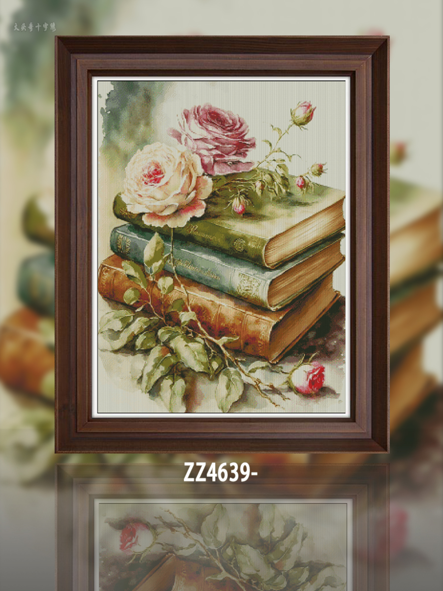 [ZZ4639-Bookish Flower Shadow] Painting Fairy Cross Stitch