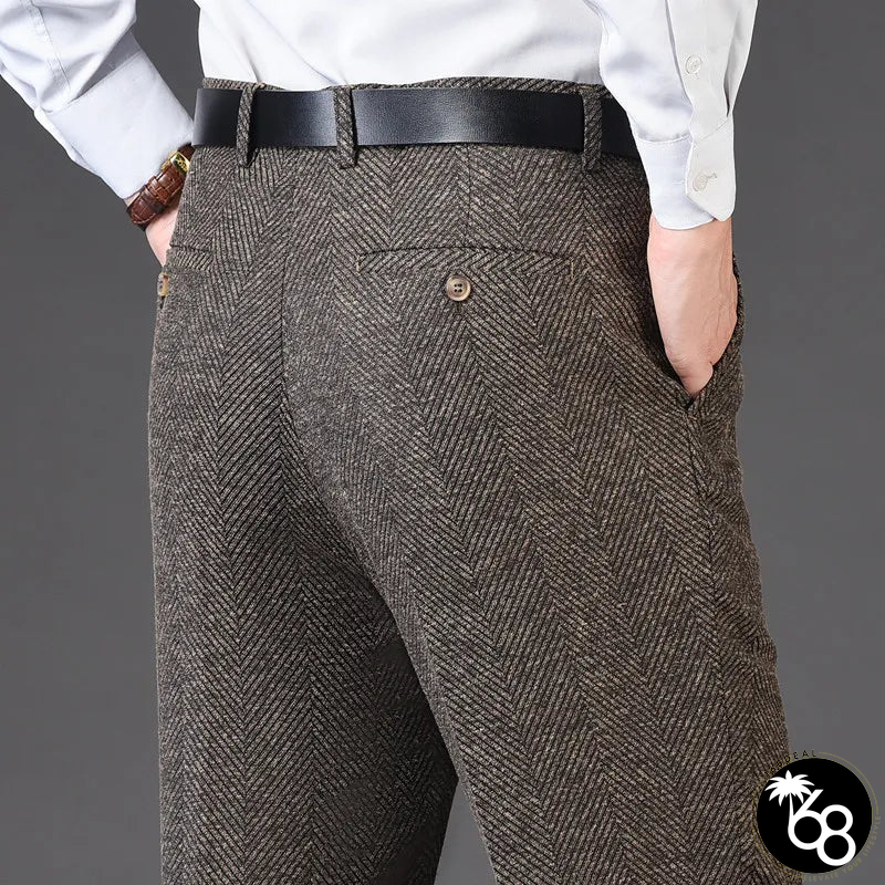 Men's Rayon Zipper Fly Closure Full Length Formal Wear Pants | 168DEAL