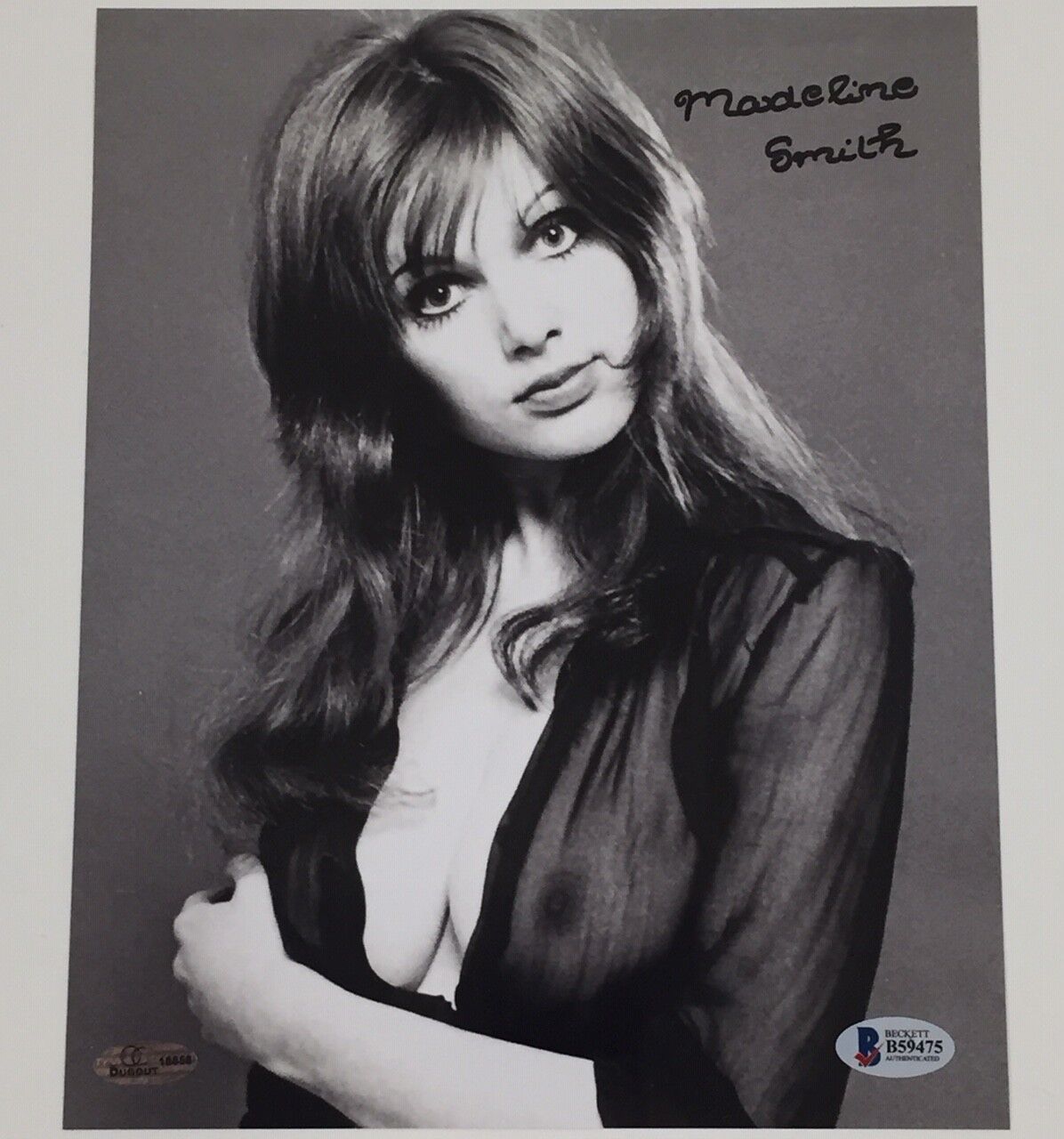 MADELINE SMITH Bond Girl MISS CARUSO Signed 8x10 ~ Beckett BAS COA + Photo Poster painting Proof