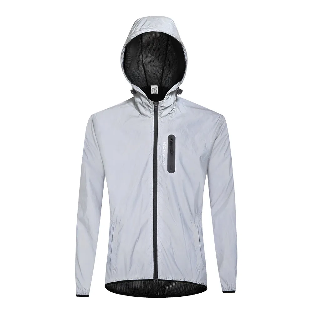 thumbnail image 2 of WOSAWE Men's Full Reflective Windproof Bicycle Jacket – High Visibility MTB Cycling Coat (Size L) 2 of 4