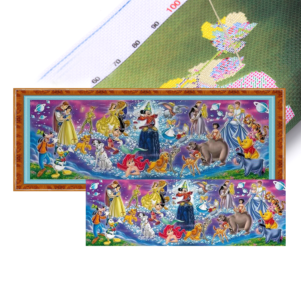Disney Family Full 11CT Pre-stamped Canvas(90*30cm) Cross Stitch
