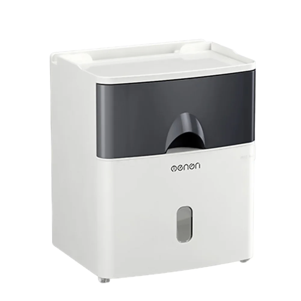 Double Layer Wall Mounted Toilet Roll Dispenser Waterproof Toilet