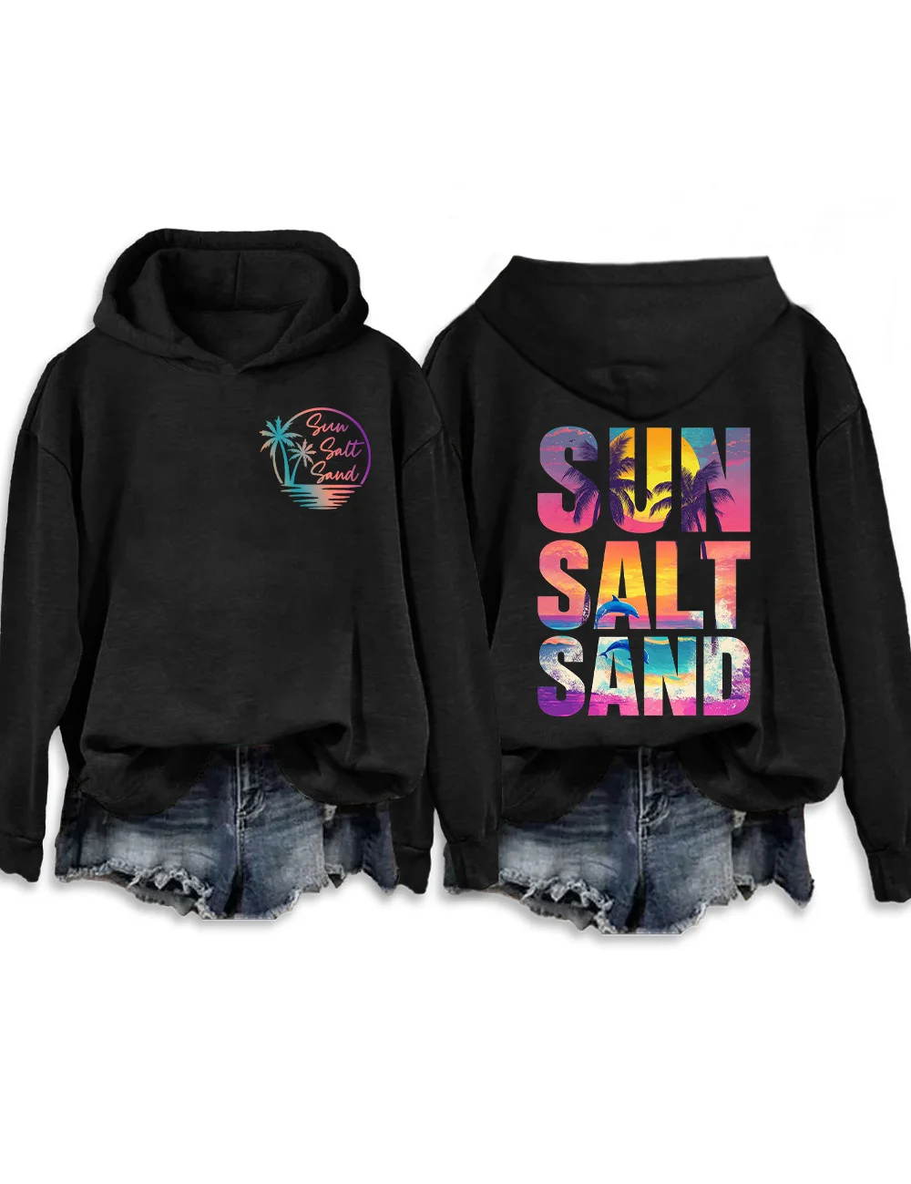 Retro Summer Sun Salt Sand Hoodie