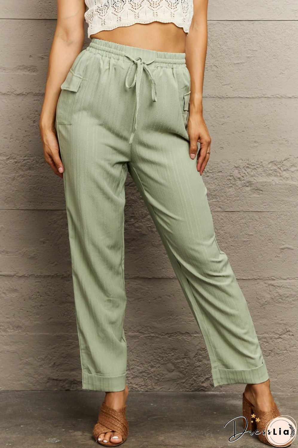 Tie Waist Long Pants