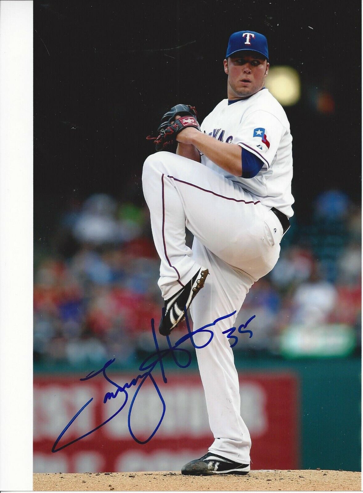 Tommy Hunter Autographed 8x10 Texas Rangers#S1012