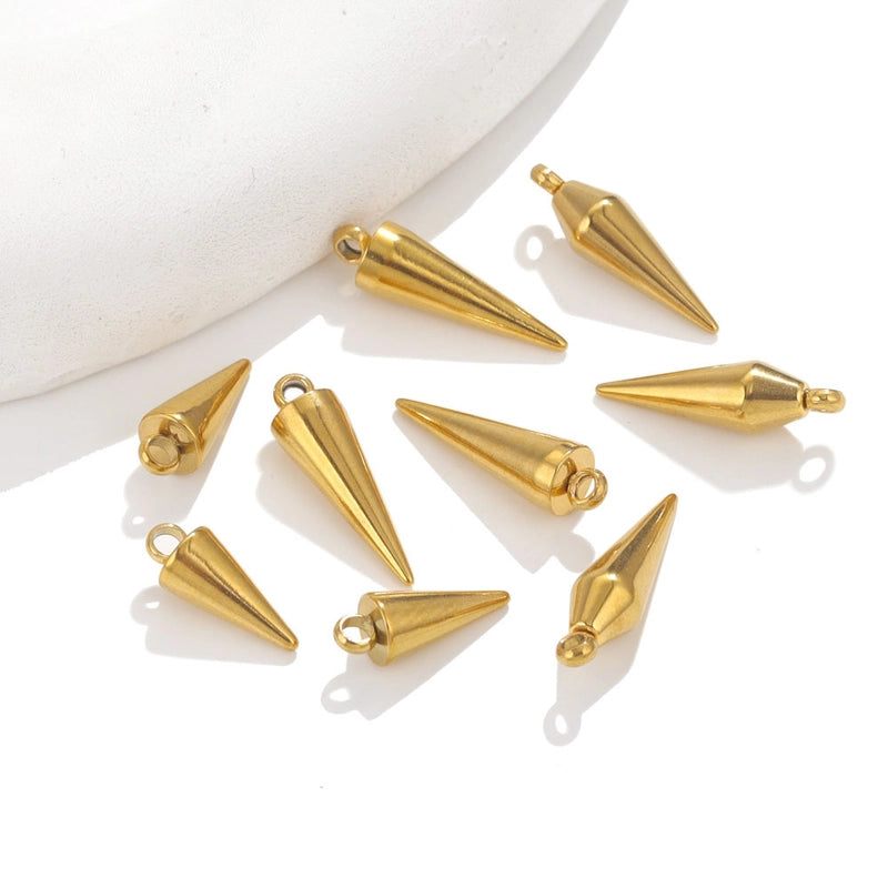 10 PCS/Package 5*12mm 5*17mm 304 Stainless Steel Geometric Solid Color Jewelry Accessories Pendant