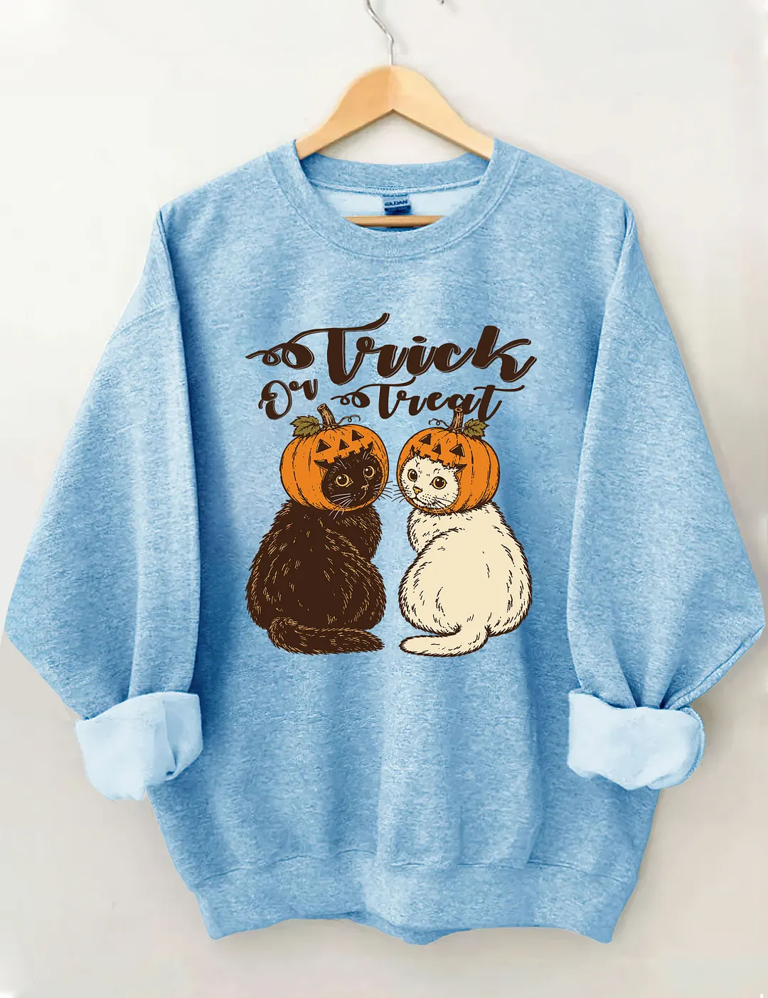 Trick Or Treat Halloween Pumpkin Cat Sweatshirt