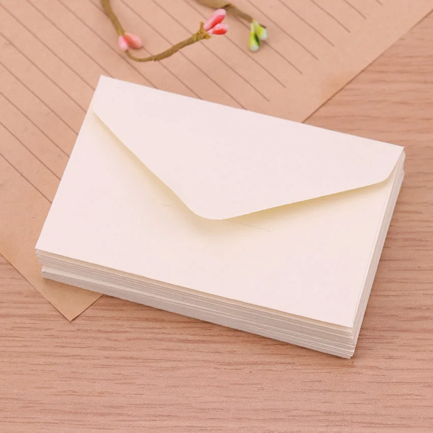 20PCS Kraft Blank Mini Paper Envelope Kraft White Black Paper Envelope Message Card Letter Stationary Storage Paper Gift