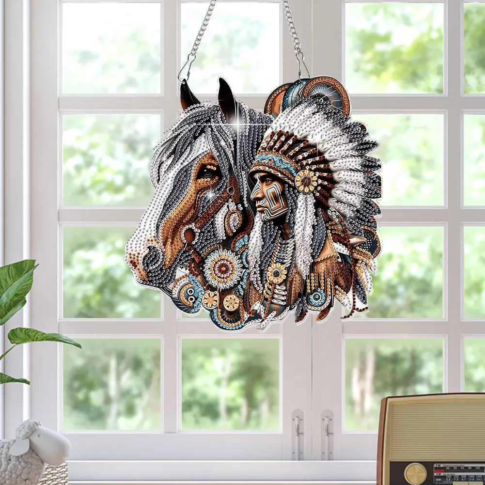 Indians 2D Flat DIY Rhinestone Diamond Art Pendants DIY Home Decor Hanging Charm