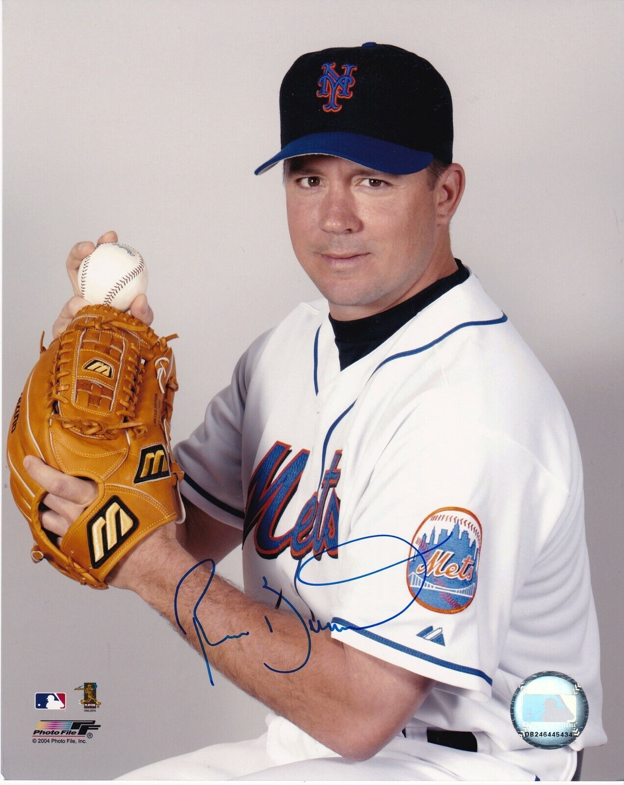 RICKY BOTTALICO NEW YORK METS ACTION SIGNED 8x10