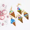 5pcs DIY Full Drill Diamond Paintng Special-shaped Icecream Keychains Kit