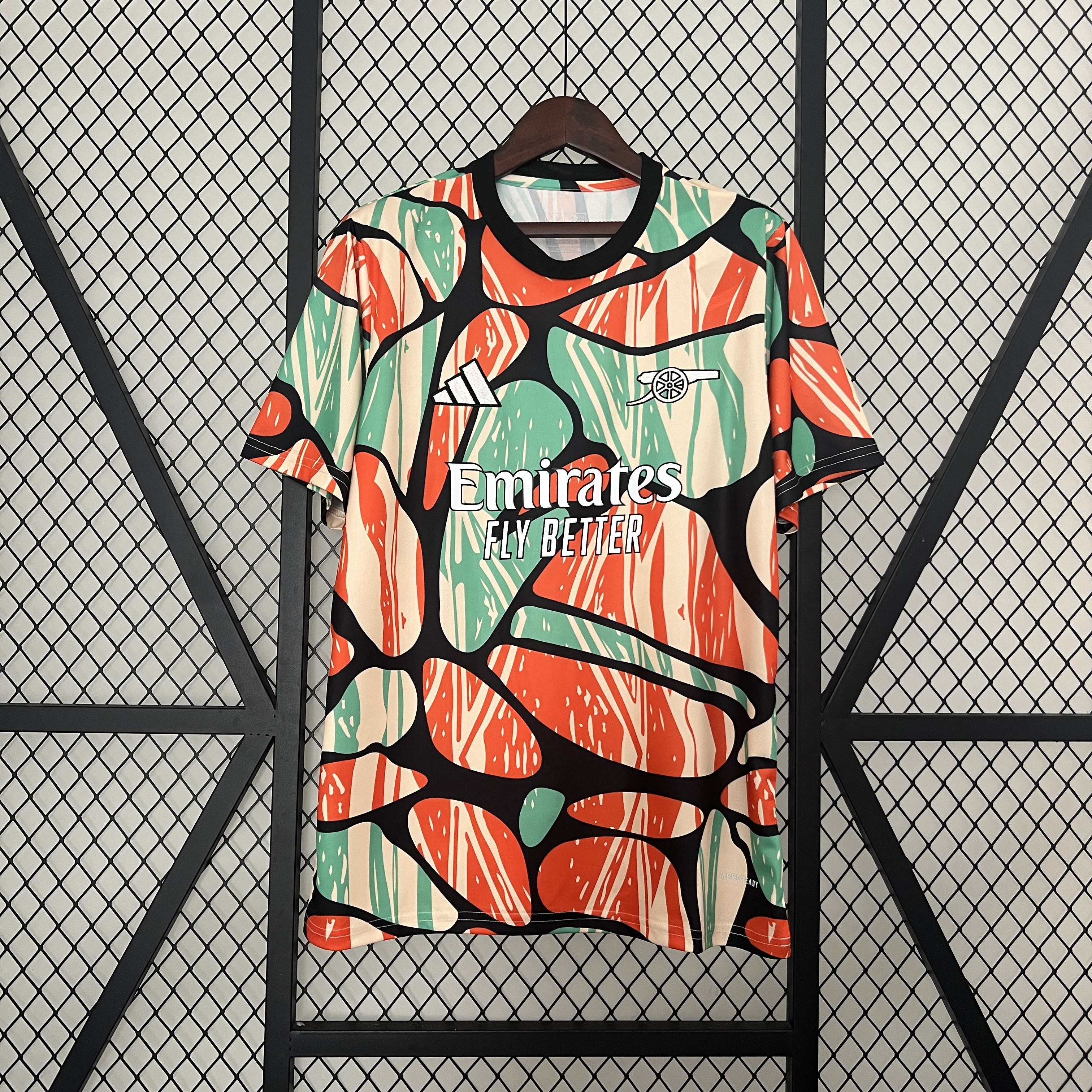 Arsenal 24-25 Red Green Pre-match Jersey - Fans Version