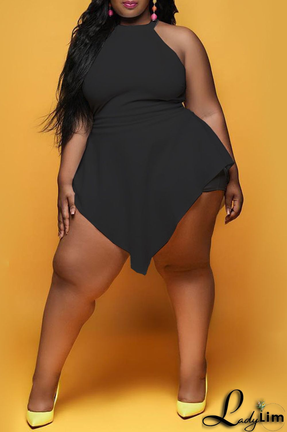 White Fashion Casual Solid Split Joint Asymmetrical O Neck Plus Size Romper