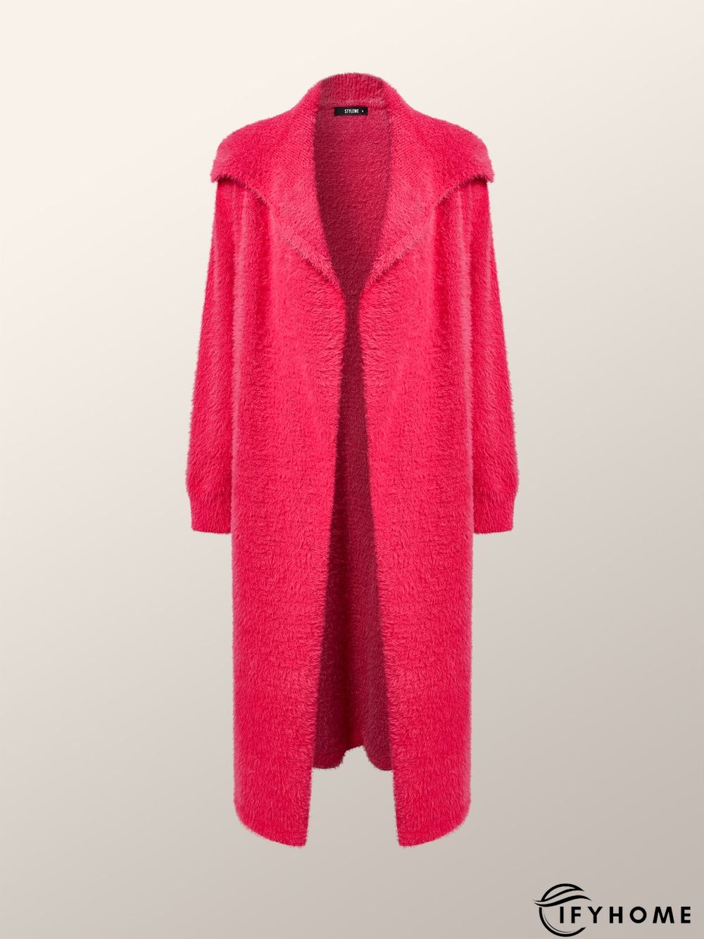 Elegant Loose Plain Shawl Collar Sweater Coat | IFYHOME