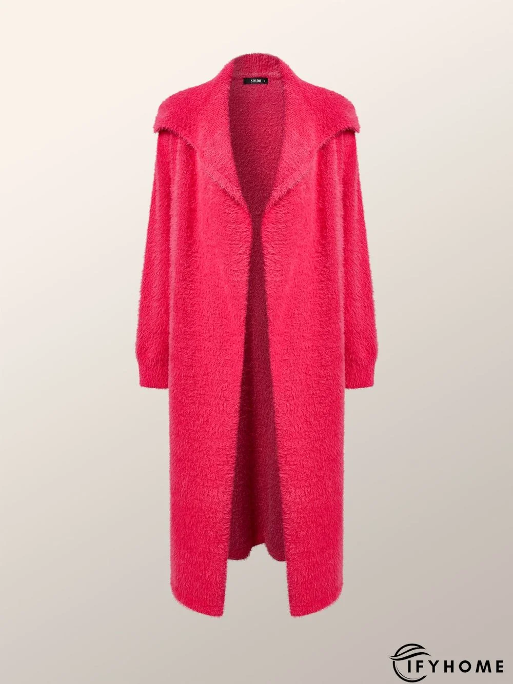 Elegant Loose Plain Shawl Collar Sweater Coat | IFYHOME