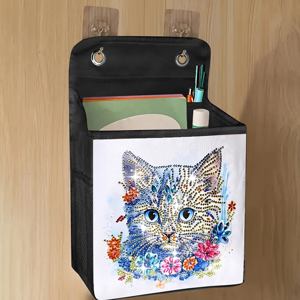 DIY Flower Cat Diamond Painting Storage Bag Diamond Art Sundries Holder Bag