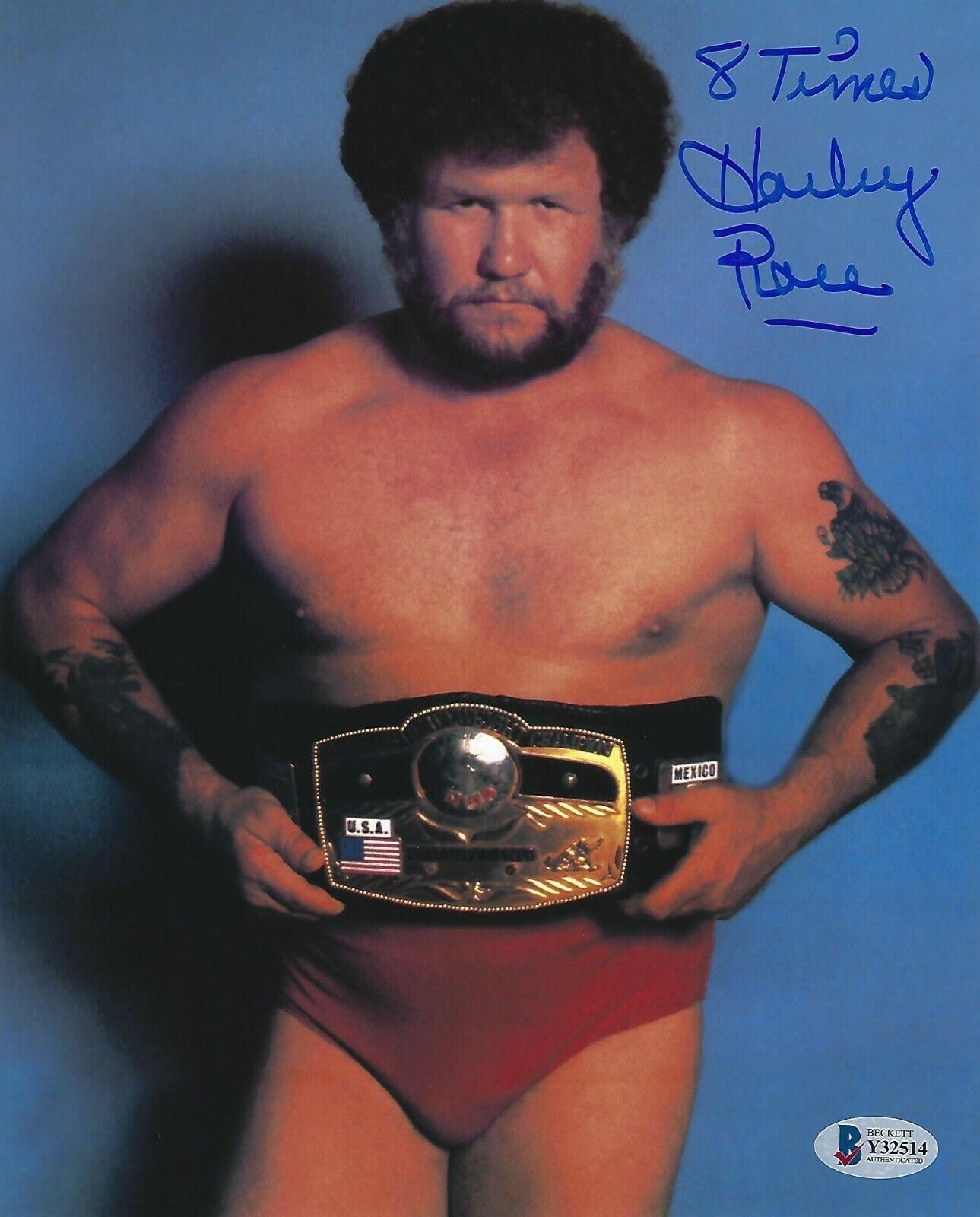 Harley Race Signed WWE 8x10 Photo Poster painting BAS COA WCW NWA Superstar Picture Autograph 4
