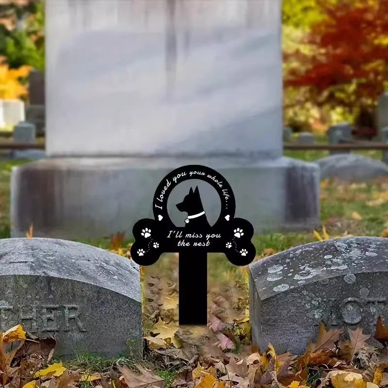 Small pet burial marker outdoor with rustproof metal finish