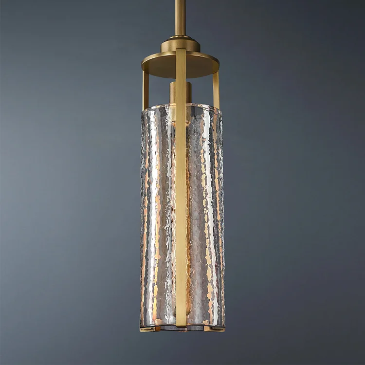 Purle Cylindrical Clear Glass Pendant Light Vjlight