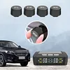 Tire Pressure Monitoring System with 4 Sensors USB/Solar TPMS for Car SUV Sedan