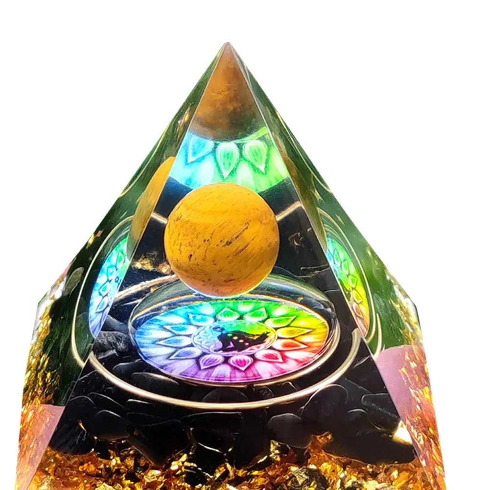 5cm Natural Stone Orgonite Pyramid Healing Crystals Orgone Energy Generator