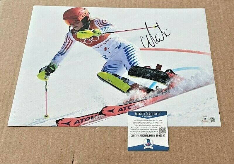 MIKAELA SHIFFRIN SIGNED OLYMPICS SKING 11X14 Photo Poster painting BECKETT CERTIFIED BAS #2