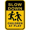 Yard Road Outdoor&ldquo;SLOW DOWN CHILDREN AT PLAY&rdquo; - Vintage Metal Signs(8*12Inch/12*24Inch) - Warning