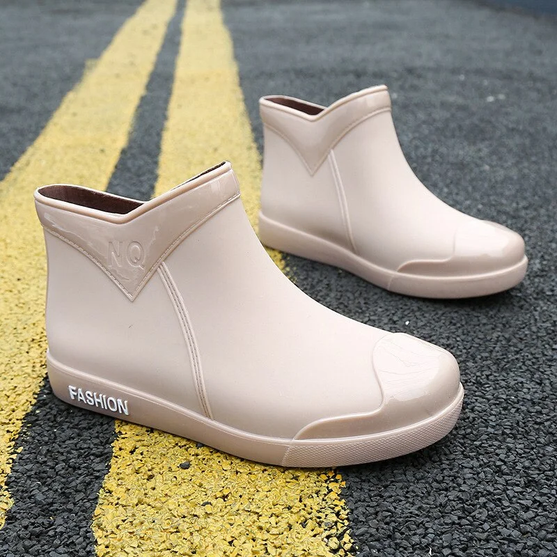 Lourdasprec 2022 Women Rubber Rain Ankle Boots Waterproof Shoes Woman Ladies Winter Female Water Shoes Rainboots Short Boots For Women