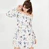ONLY Brand 2018 NEW fashion sweet comfortable slash neck flare sleeves floral female dresses|117307531