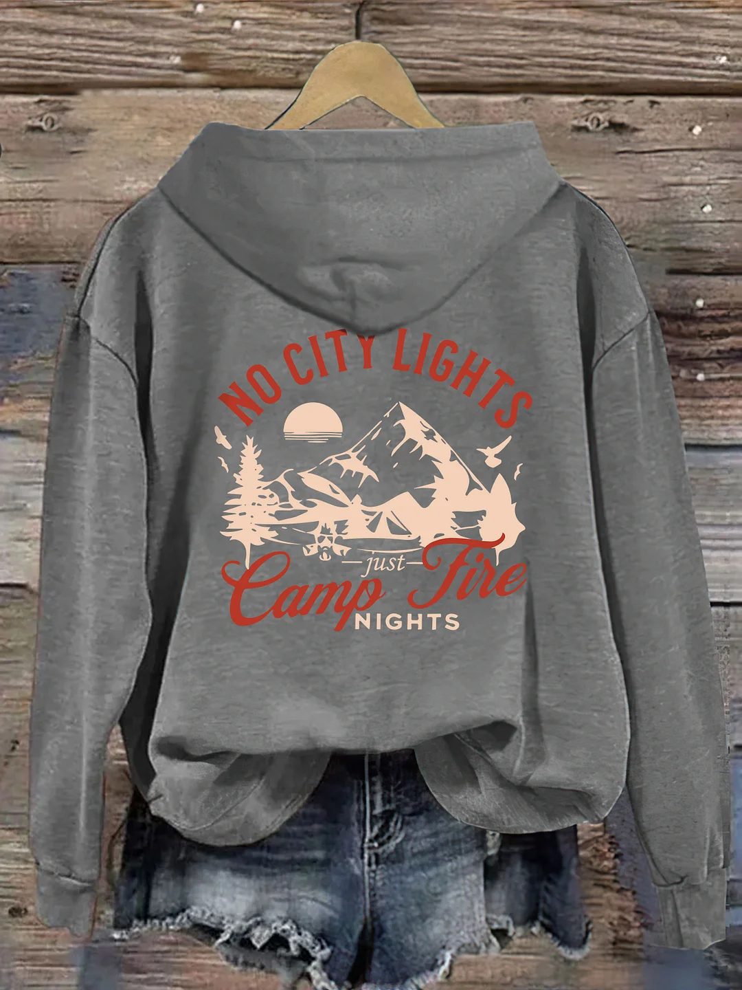No City Lights Just Camp Fire Nights Hoodie