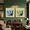 Dragon Reading A Book Full 14CT DIY Stamped Needlework Embroidery Kit 11.81x11.81inch Embroidery Needlepoint Starter Kits Cross Stitch Art and Crafts Kits for Beginners Adults Home Decor