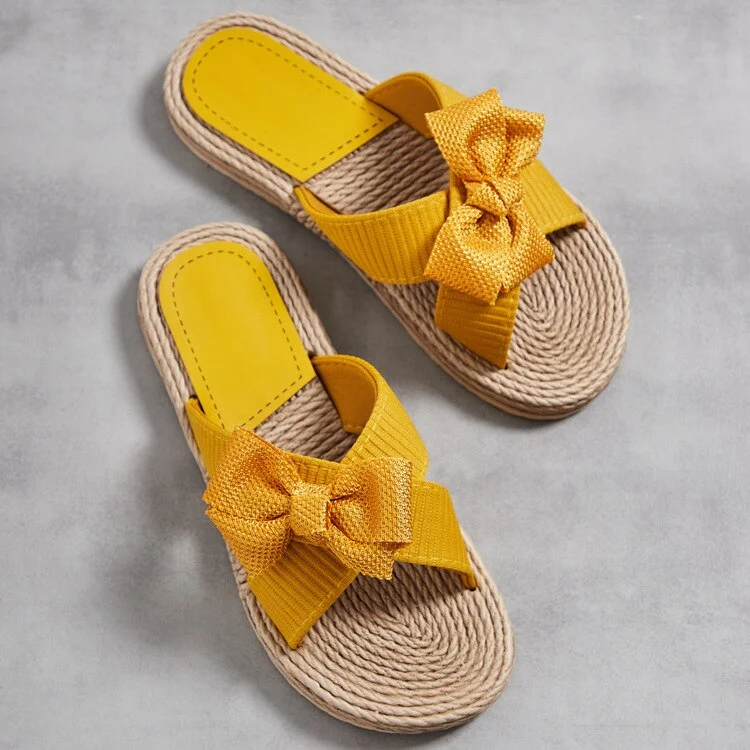 New Summer Shoes Female Beach Slippers Flat Slides Slip On Flip Flops Women Outdoor Slippers Women Shoes Slippers Bow-Knot sh269