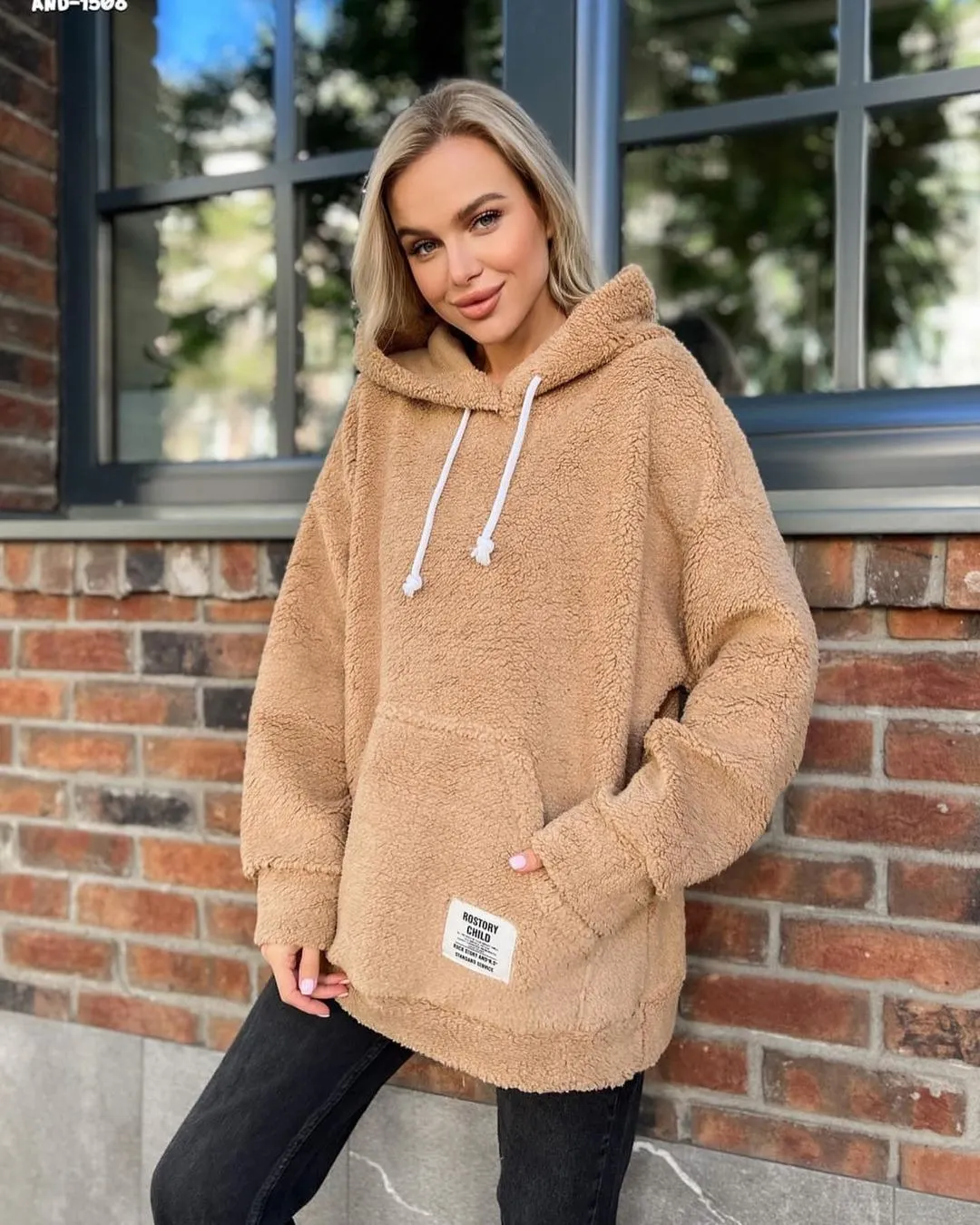 Nigikala Nigikala New Flannel Loose Hooded Long-Sleeved Woolen Coat