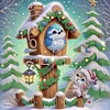 Diamond Painting - Partial Special Shaped Drill - Winter Birdhouse(Canvas|30*30cm)