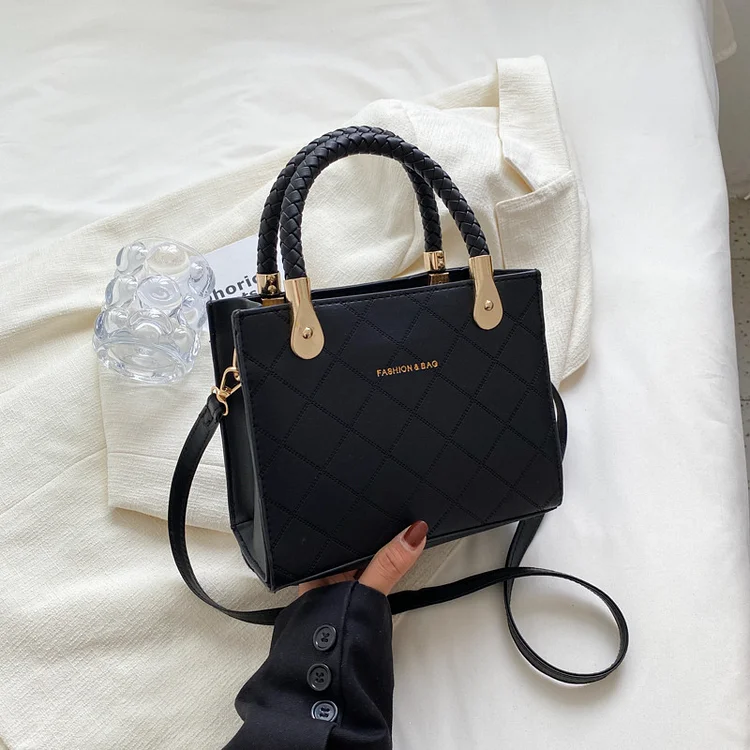 Handbag Horizontal Square Shoulder Bag Diamond Embroidery Thread Bag VangoghDress