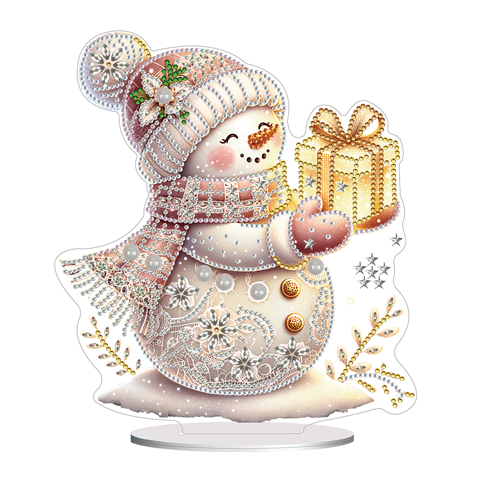 Winter Snowman Special Shape+Round Diamonds Painting Desktop Decorations (#2)